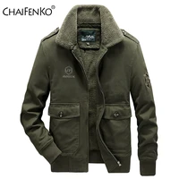 chaifenko bomber jacket parka coat men winter warm thick fleece fur collar military coat men brand army tactics jacket men 6xl
