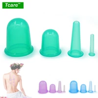 tcare 4pcsset fashion body beauty silicone vacuum cupping cups neck face back massage relax full body massage health care
