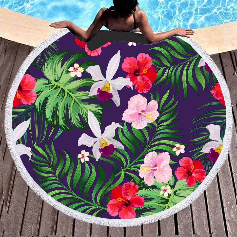 Новое летнее круглое мягкое пляжное полотенце с цифровым принтом ананасов и