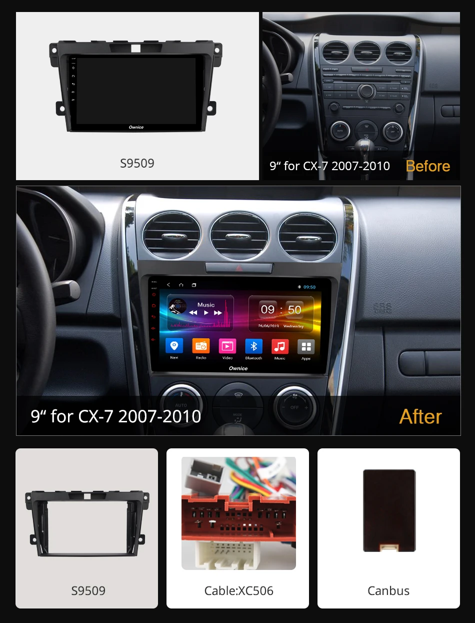 Ownice 2 Din 360 Panorama Optical Android 9.0 K3 K5 K6 for Mazda cx-7 CX 7 CX7 Car DVD Player Octa Core GPS Navigation 4G DSP | Автомобили