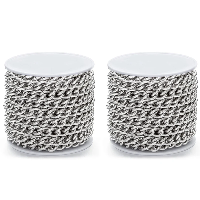 

1M 3.7/5/6/7.2/7.8mm Stainless Steel Chain Side Link Chians Pendant component For DIY Jewelry Making Men Women Bracelet Supplies