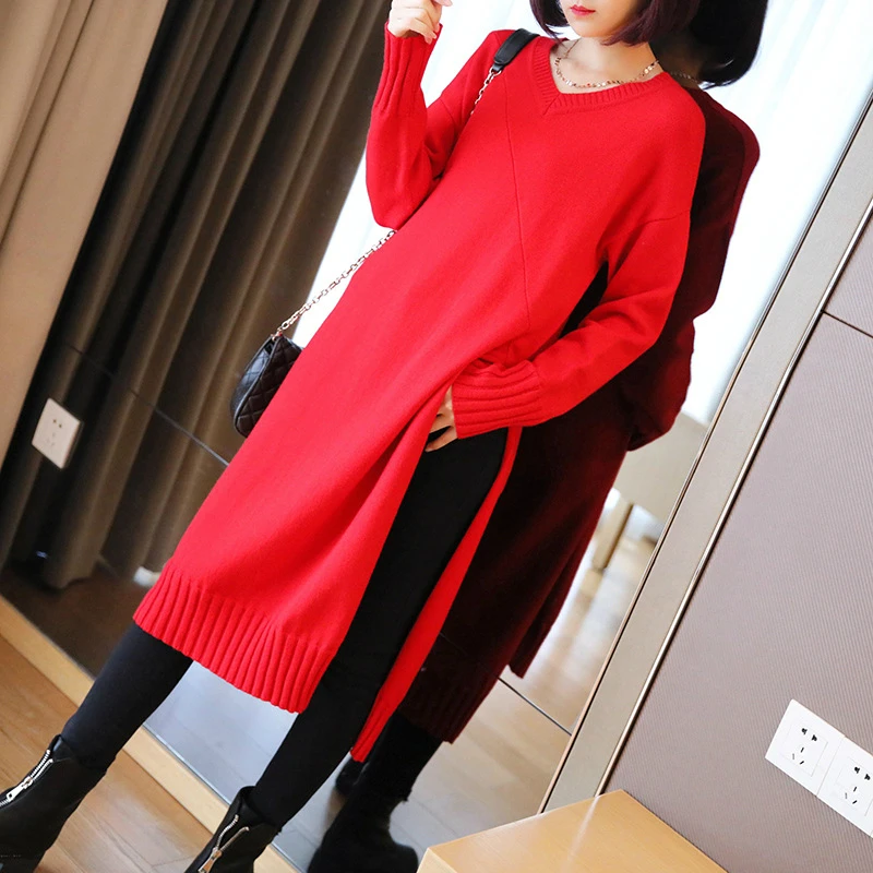 Брендовое дизайнерское подиумное платье 2020 с длинным рукавом и высоким разрезом