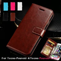 pu leather flip case for tecno pouvoir 4 holder silicone photo frame case wallet cover for tecno pouvoir 4 pro business case