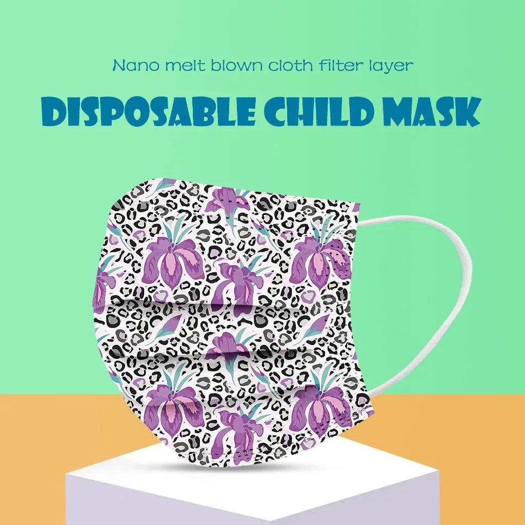 

Undefined Black Face Mask Disposable Mascarillas Animal Print Filters Mouth Masks Adult 3-layer Mascara Masque 20pcs Mouth Caps