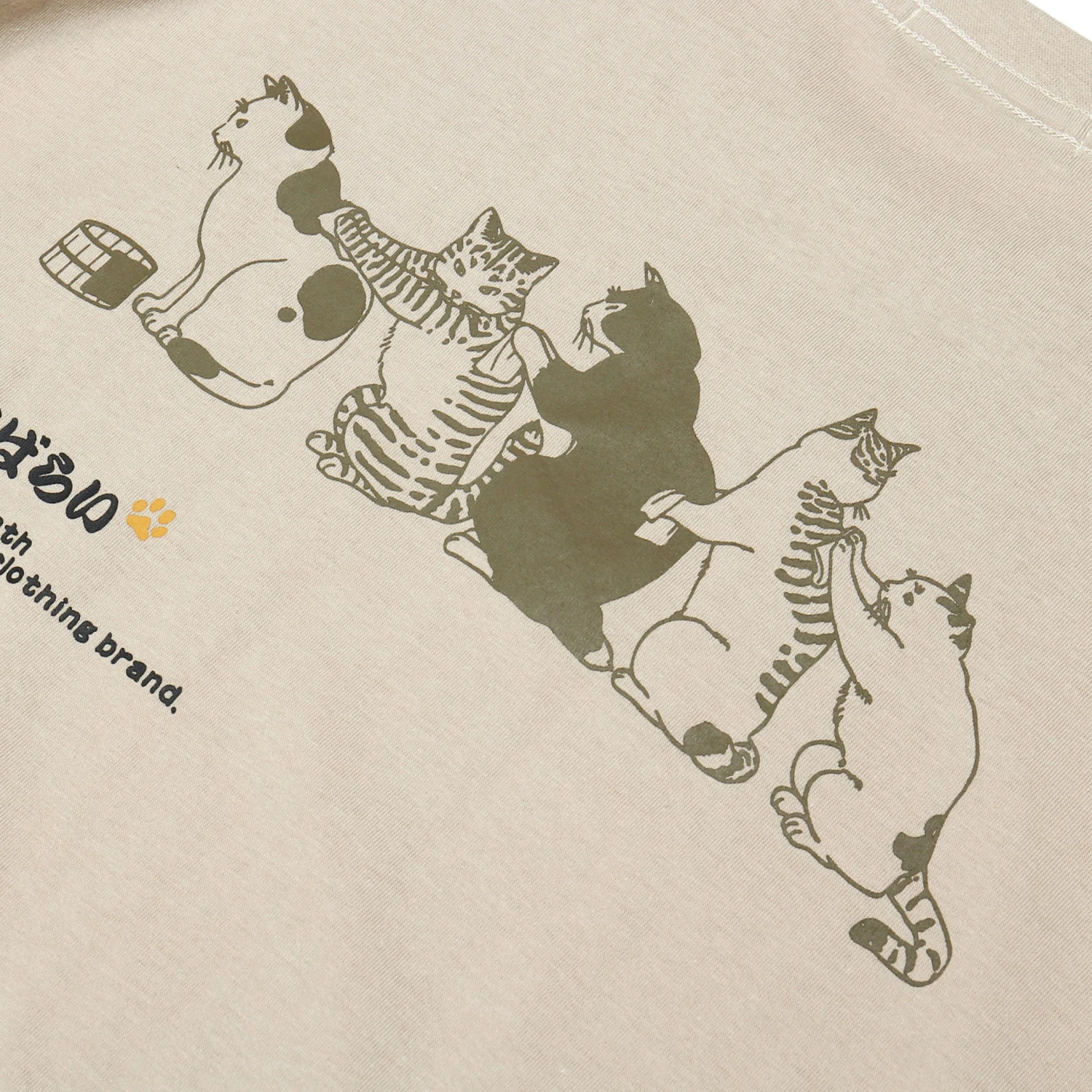 LACIBLE Харадзюку японский кандзи очереди футболки с котами хлопковая уличная