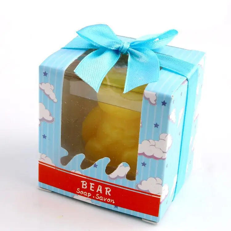 Мыло с маленьким медведем в подарочной коробке для свадебного детского душа