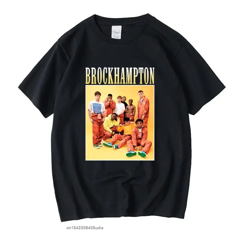Brockhampton Manga Vintage Unisex Black Tshirt Men Tshirts Casual Retro Graphic T Shirts Cotton T Shirt Man Woman Tees Tops
