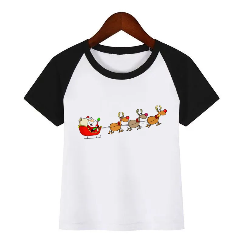Детская Рождественская елка Санта Клаус Праздничная Футболка дизайнерские