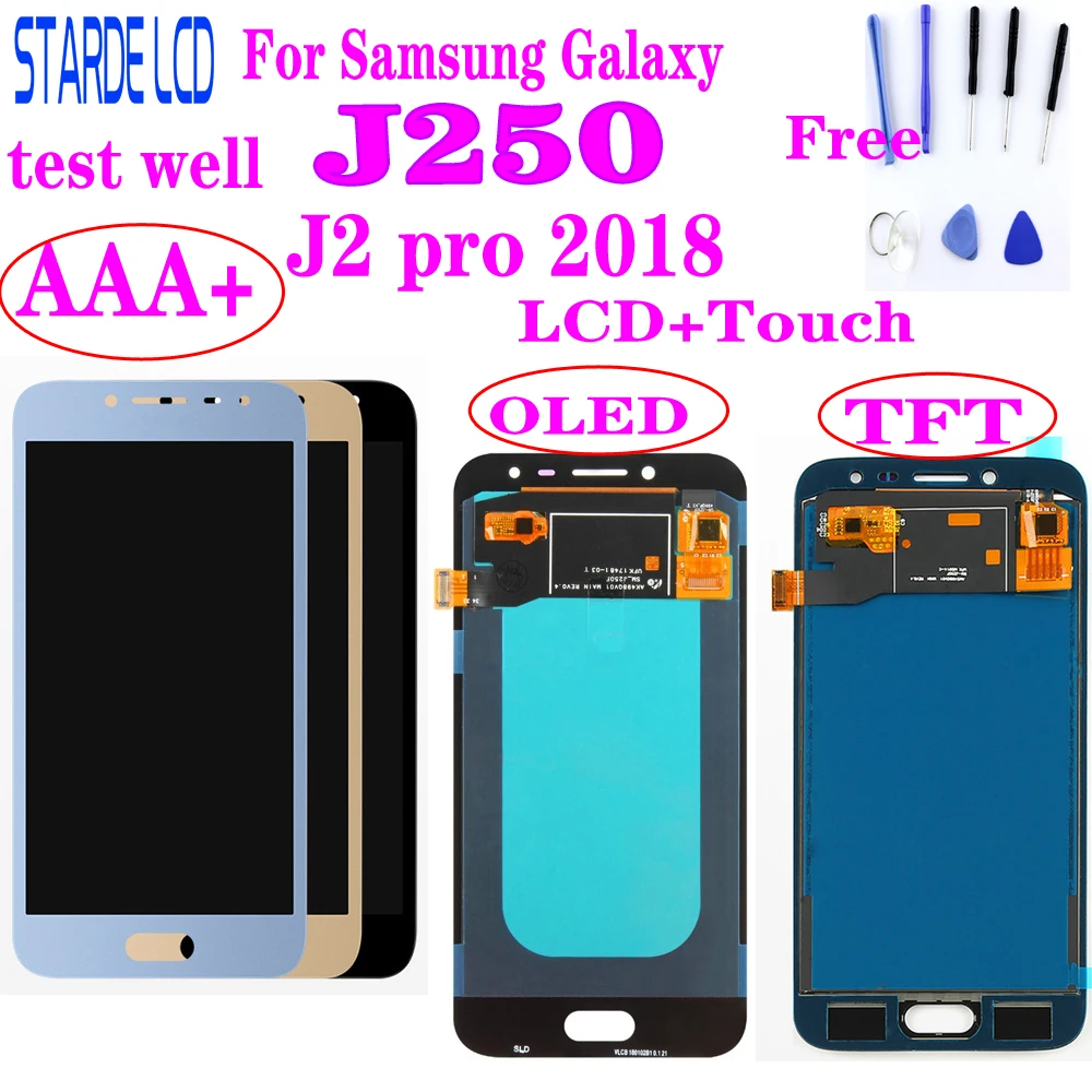 ЖК дисплей AAA + Amoled для Samsung Galaxy J2 pro 2018 J250 J250F J250H сенсорный экран дигитайзер стекло