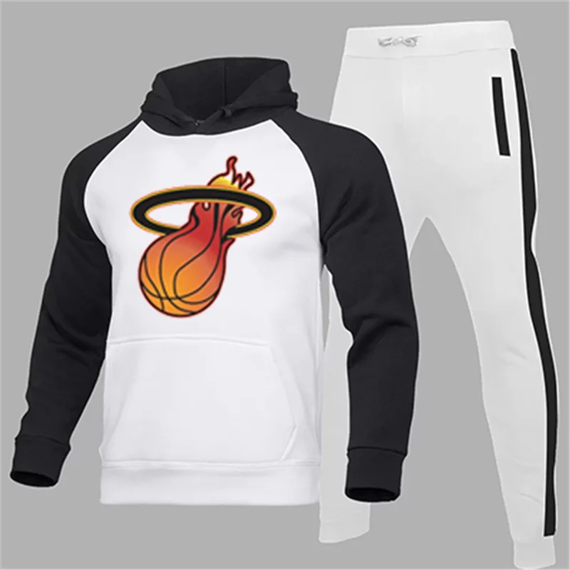 

Spring And Autumn New Men's Sports Suit All-Match Hoodie Sportswear Men's Basketball Printing Harajuku Pullover Running Fitness