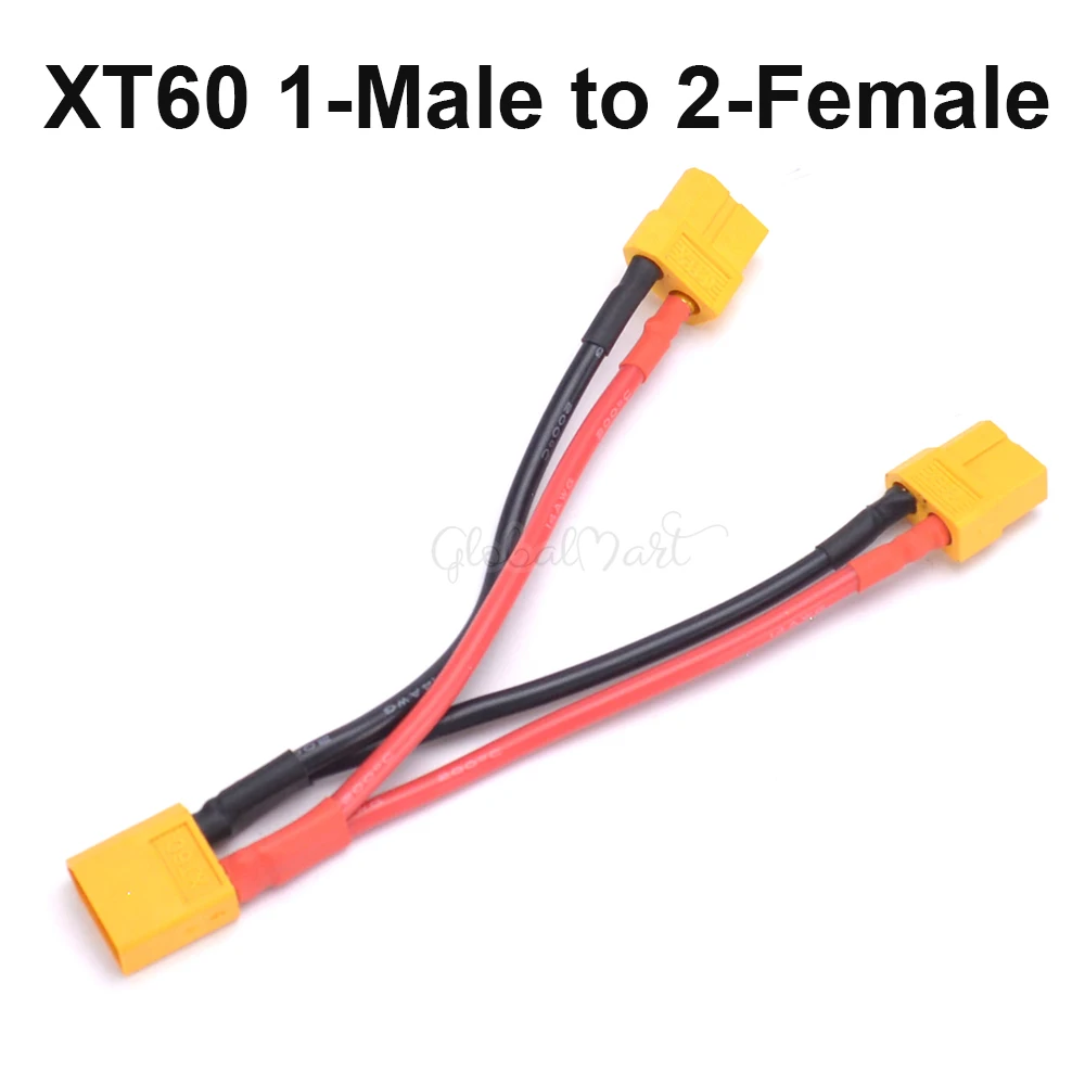 Кабель удлинитель XT60 Папа мама 10 см 14AWG|Детали и аксессуары| |