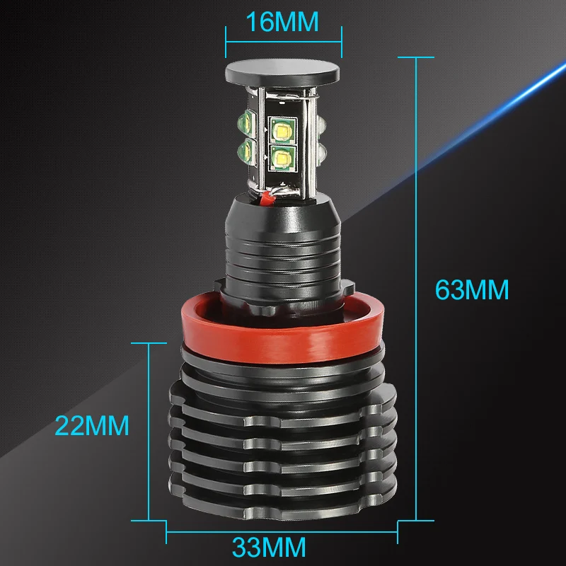 2 шт./компл. H8 светодиодный ангельские глазки кольцевые светодиодные огни