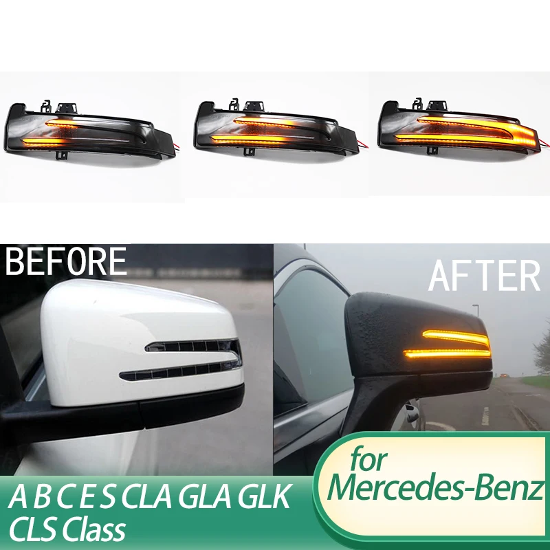 

Светодиодный динамический поворотный сигнал, босветильник вой индикатор зеркала заднего вида для Mercedes Benz W204 W176 W212 GLA GLK CLA CLS Class