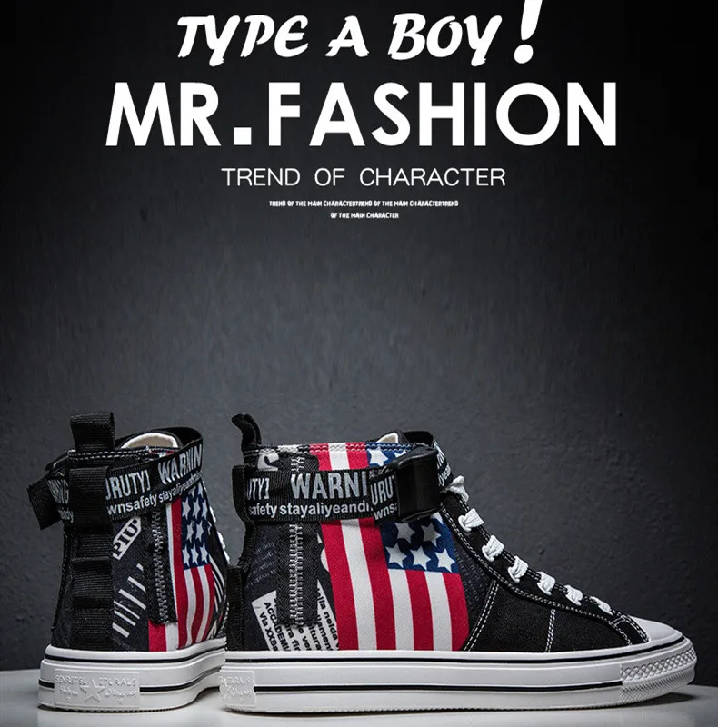 Star printed Canvas Shoes Young Mens Casual Style of Korea Calzado Hombre Hip-hop sneakers | Обувь