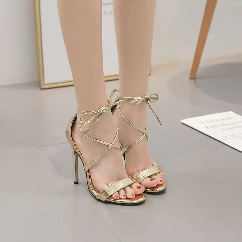 

2021 summer new 2019 fashion star same cross strap High Heel Sandal