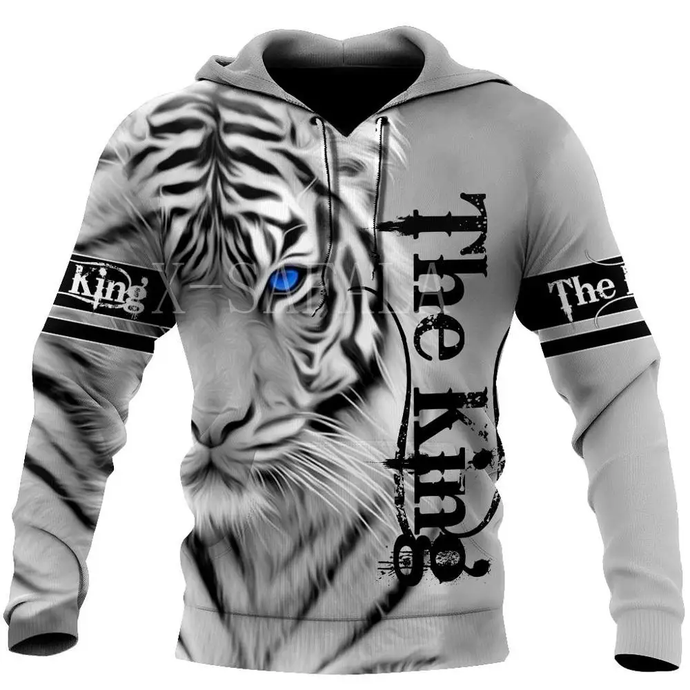 

The King Tiger 3D Print Hoodie Man Women Zip Pullover Sweatshirt Harajuku Punk Outwear Streetwear Unisex Jacket Plus Size Hoody