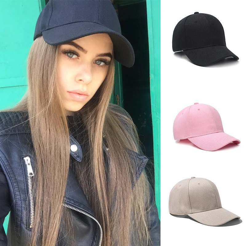 Женская кепка для бейсбола твердая Цвет мужчин Snapback шляпа летняя Регулируемая