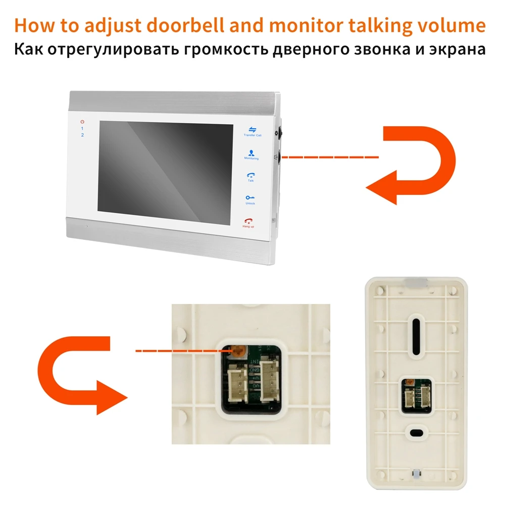 HomeFong Wired Video Intercom for Home Door Phone Apartment System  7 Inch Screen Monitor Doorbell Call Panel Talk Record Unlock