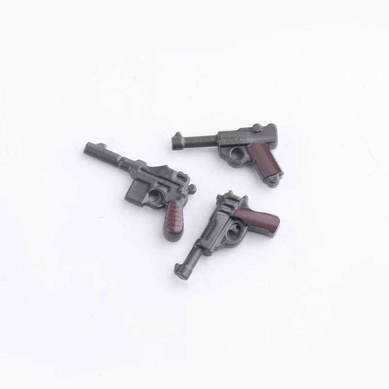 MOC два цвета маленький пистолет Модель Строительные блоки DIY город части Солдат