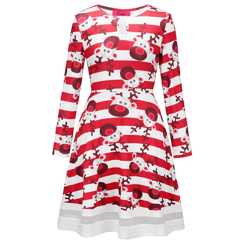 

Women Spring Autumn Slim Fashion Print Hit Color Dress Female High Street Brand Sweet Dresses Ladies New Elegant Vestidos ML1005