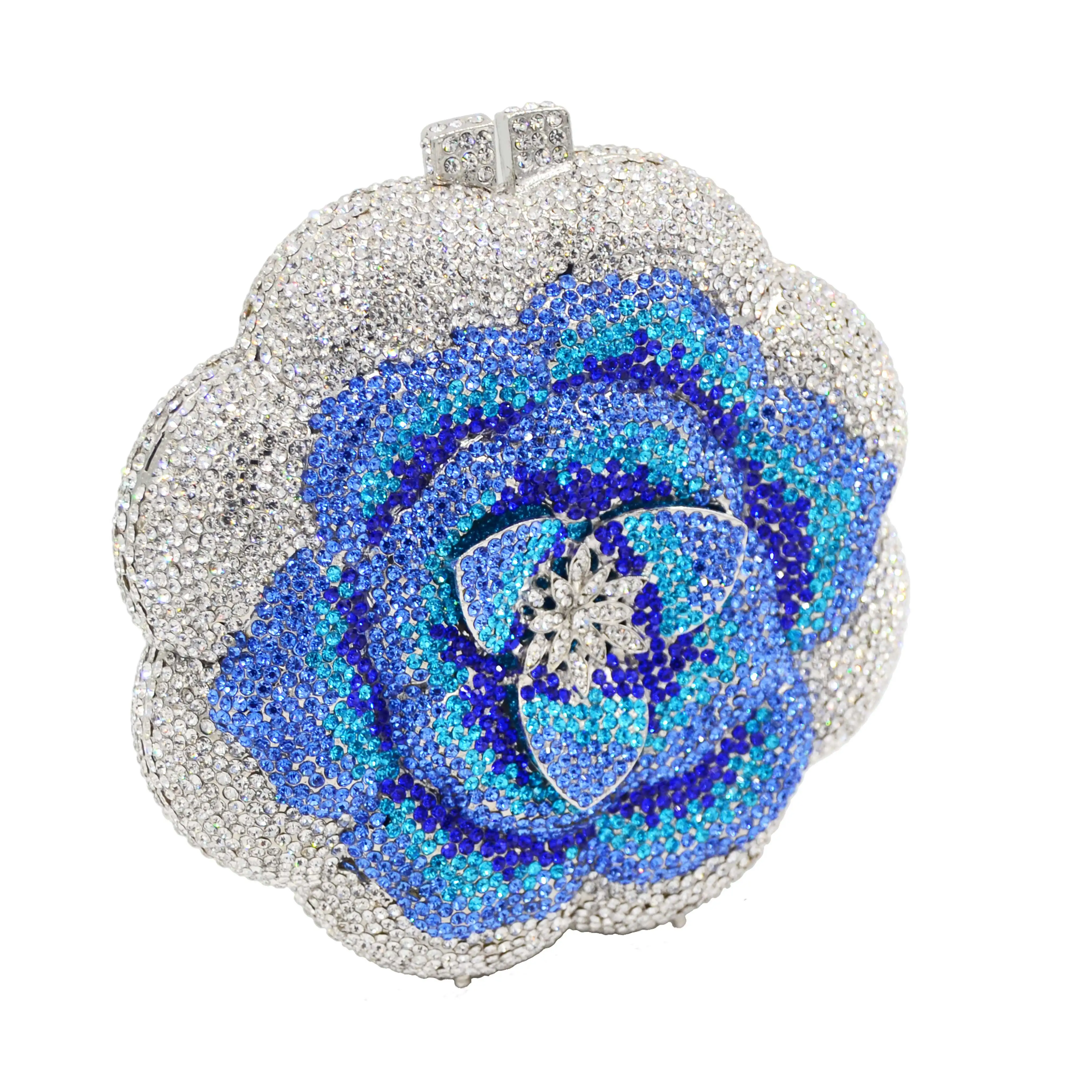 Женская вечерняя сумочка клатч с цветами и зелеными кристаллами SC603 | Багаж сумки