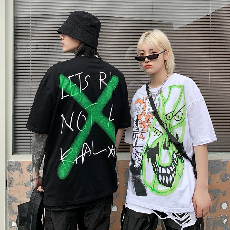 Футболка с круглым вырезом и принтом аниме однотонная парная рубашка из чистого