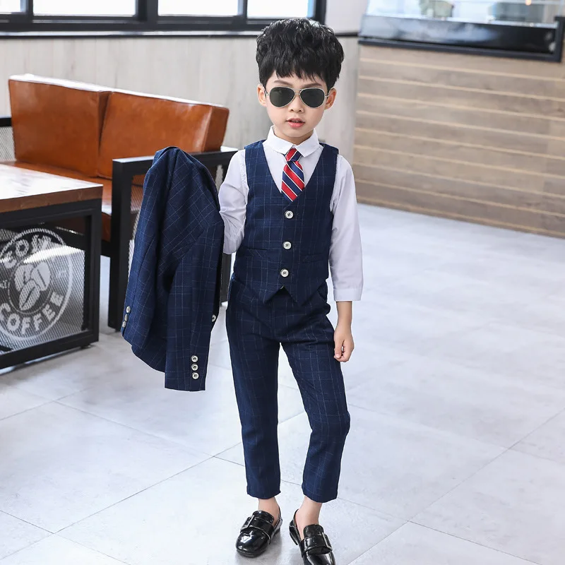 Детский весенне-осенний костюм комплект платья цветочный для мальчиков на