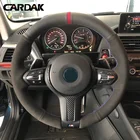 Чехол на руль из искусственной кожи, замша, красный маркер для BMW F87, M2, F80, M3, F82, M4, M5, F12, F13, M6, F85, X5, X6, M, F33, F30 M, спортивный