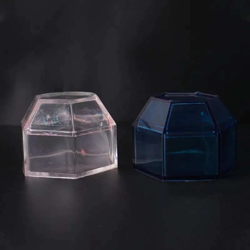 

DIY Crystal Epoxy Mold Storage Jewelry Box Molds Hexagon Gift Case Mould