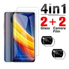 Закаленное стекло 4 в 1 для камеры Xiaomi Poco X3 NFC, Защита экрана для Poco X3 PRO, стекло для Xiaomi Poco F3 M3 PRO, стеклянная крышка