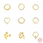 Женские серьги-кольца из серебра 925 пробы с фианитами