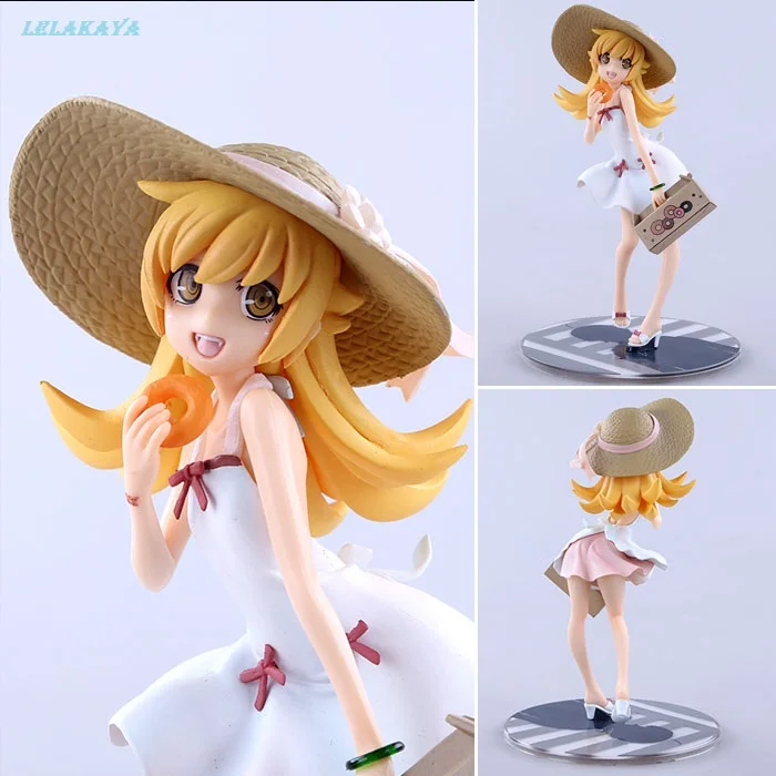 Японские фигурки аниме Oshino Shinobu 17 см соломенная шляпа и платье привлекательная