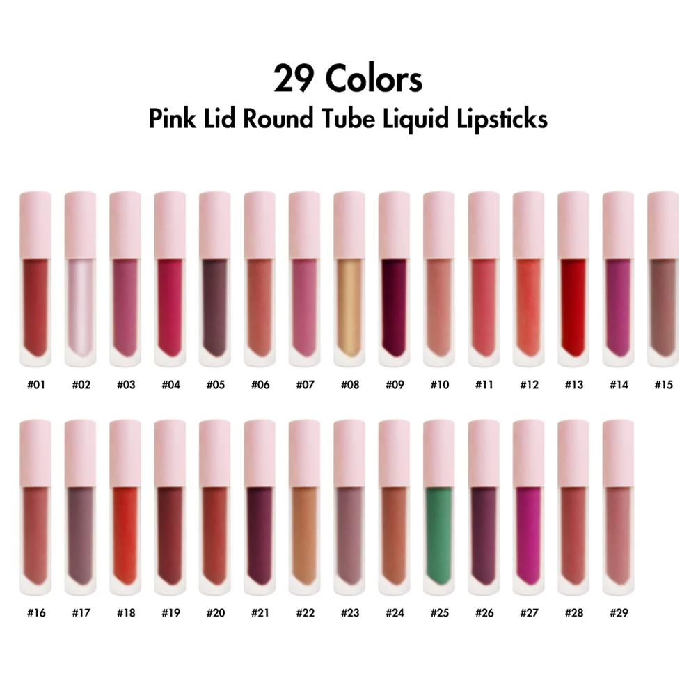 

29-color Round Tube Lip Gloss Matte Matte, Private Custom-made Long-lasting Makeup