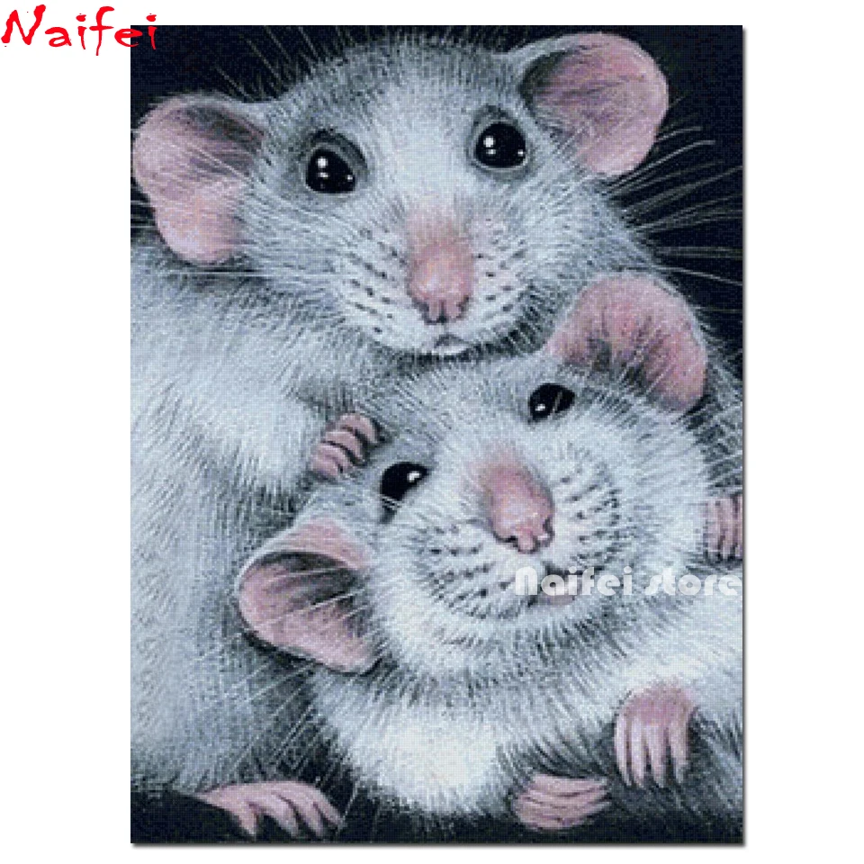 Алмазная 5D картина маленькая мышь Набор для вышивки крестиком с полными