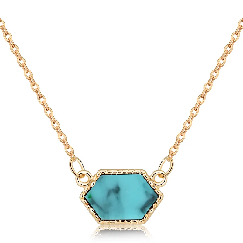 14 цветов, ожерелье Druzy Drusy, модное овальное ожерелье из искусственного камня, Позолоченное серебряное Брендовое ювелирное изделие для женщин и девушек - Окраска металла: G Green flat