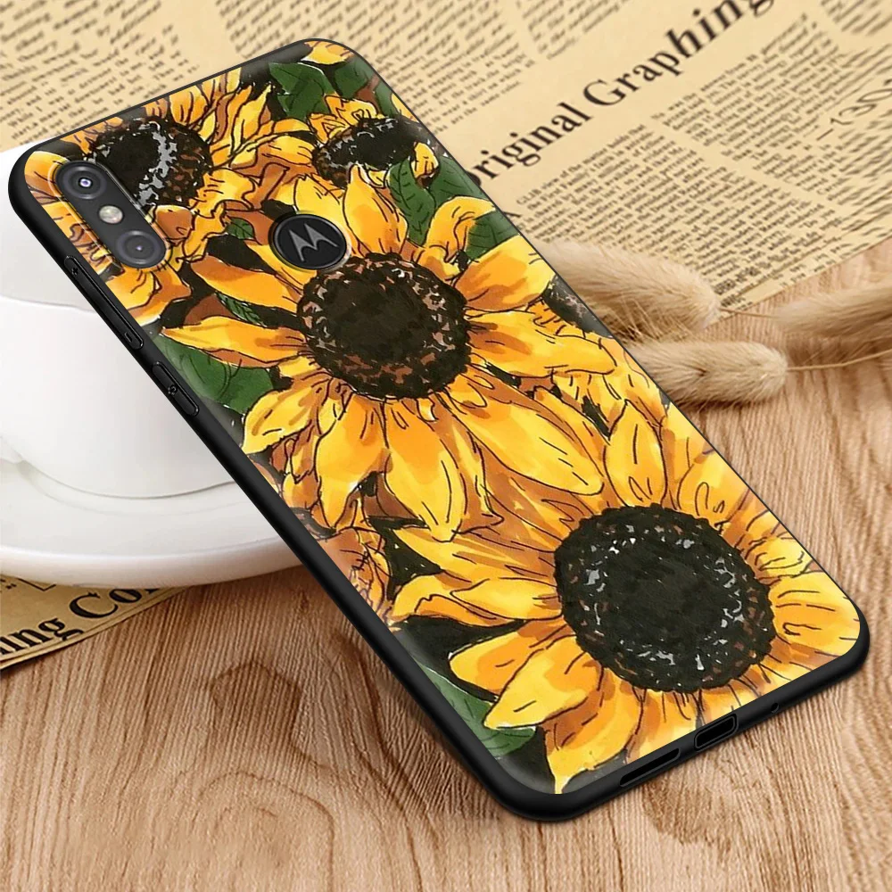 

Sunflower Luxury Coque Cover for Motorola G8 G9 G Power E6S Edge G10 G30 G9 One Fusion Plus Play 5G Silicone Case