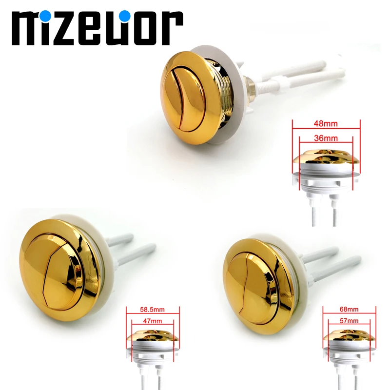 

Dual Flush Toilet Tank Gold colour 38mm/48mm/58mm Button Round shape Toilet Push Buttons Bathroom Accessories