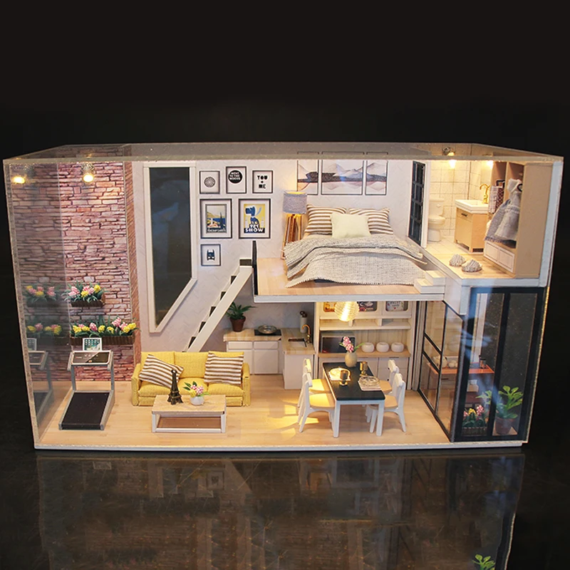 Миниатюрный Кукольный домик сделай сам модель кукольного домика игрушка пазл в