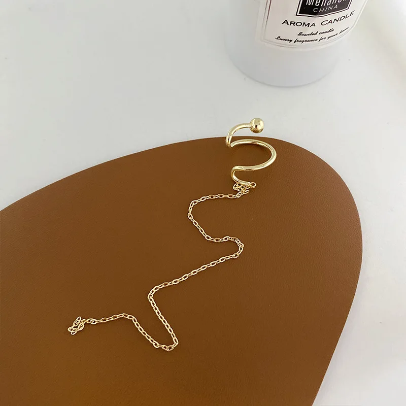 Корейские Модные Винтажные золотистые и Серебристые Длинные серьги-каффы с