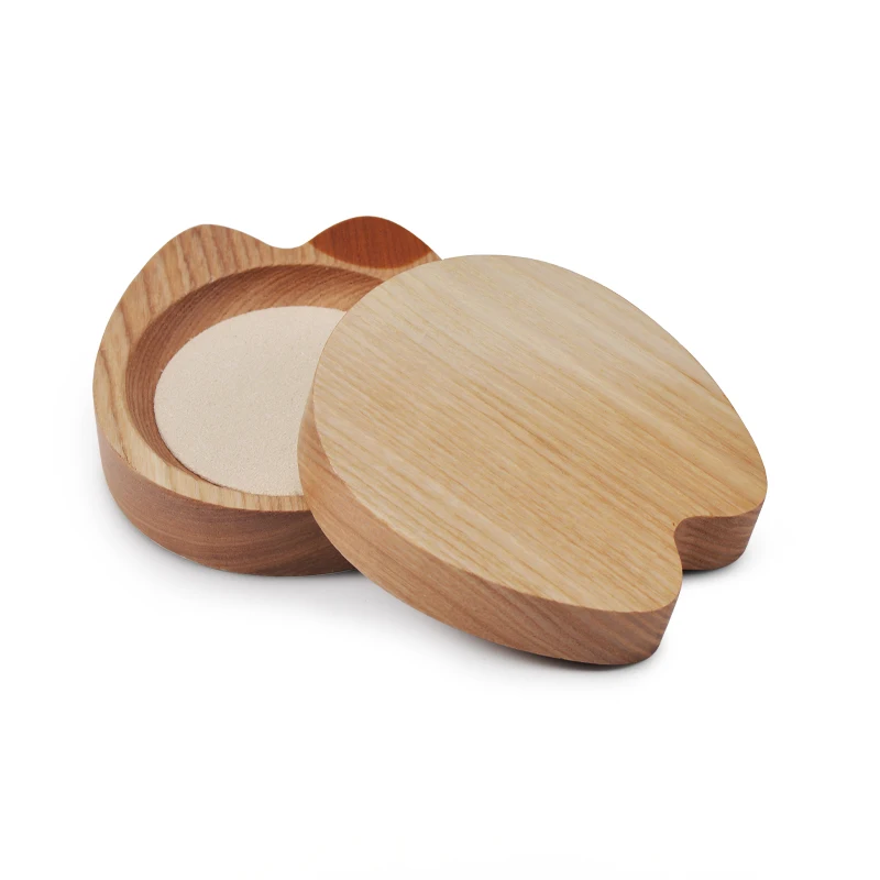 Oirlv Solid Wood Jewelry Tray Cat Head Design Ring Earrings Jewelry Storage Display Stand Decoration Cute
