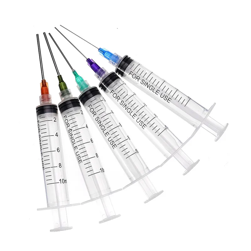 5Pcs/set 3ml/10ml/20ml Syringe Crimp Sealed Blunt End Tips For Makeup DIY Glue Oil Ink Welding Flux Welder Syringe Tool