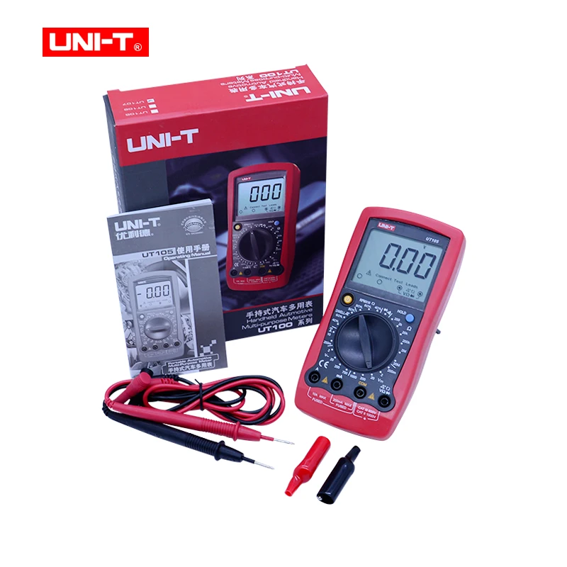 UNI-T UT105 UT107 Automobile Digital Multimeter;AC DC voltage DC current meter;Ohm Frequency Temp tester;Engine speed Measure