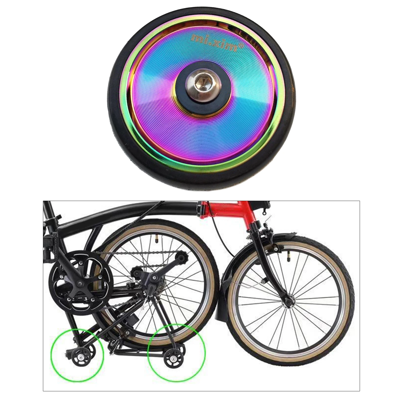 

Lightweight Folding Bike Easy Wheel Foldable Bicycle Ball Bearing EZ Wheel for Brompton Transport Travel Accessories Silver
