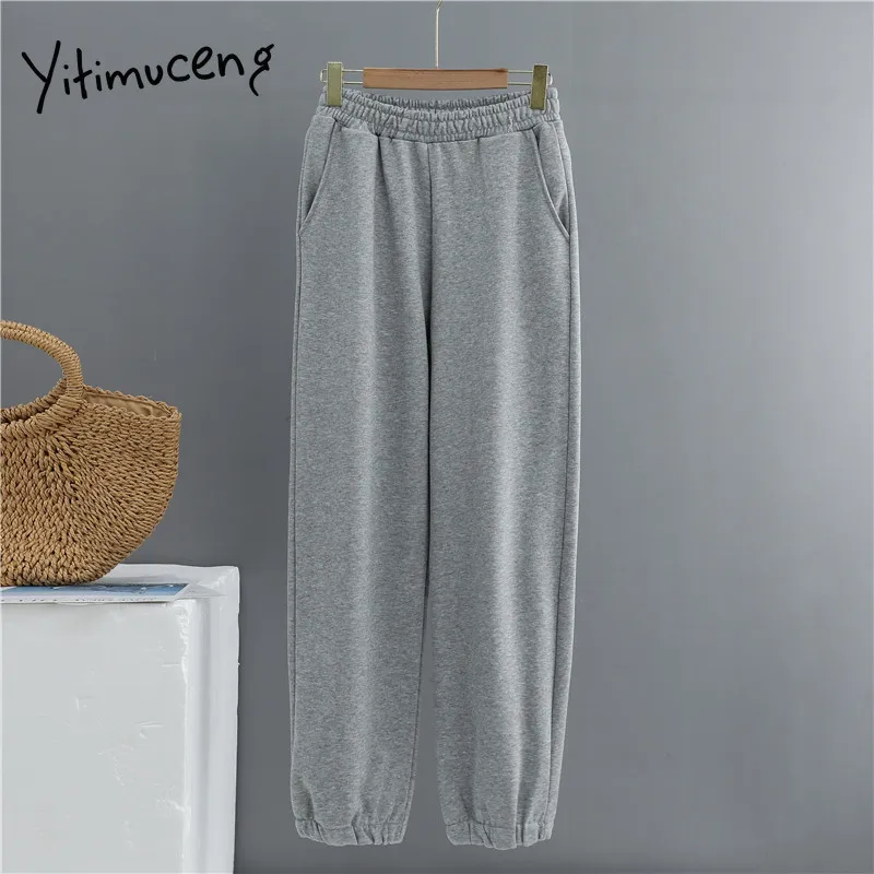 

Yitimuceng 2 Piece Set Women Tracksuits 100% Cotton Fall Clothes Outfits Plus Size Pants Top Oversize Unisex Couple Gray White