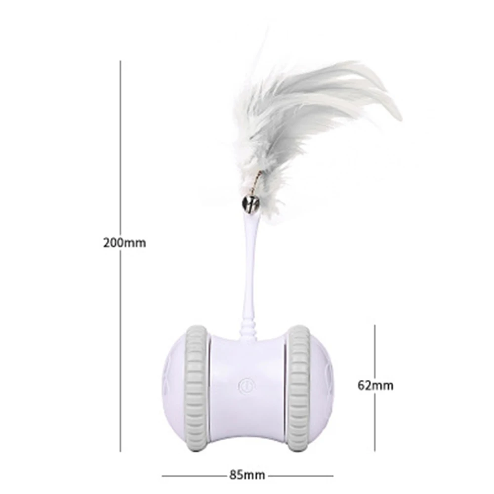 USB Charging Pet Cat Feather Smart Electric Balance Car Funny Toy Electronic Automatic Teaser Playing | Дом и сад