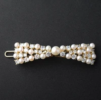 18k gold plated bowknot pearl hairpins hair