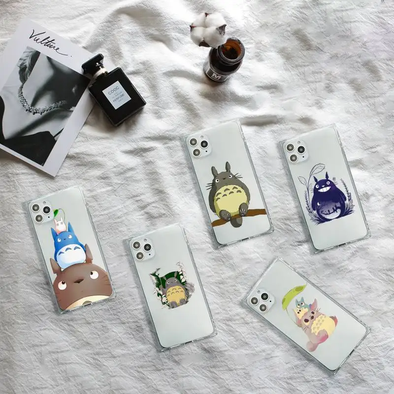 

Studio Ghibli Spirited Away Totoro Phone Case Transparent for iPhone 7 8 11 12 se 2020 mini pro X XS XR MAX Plus