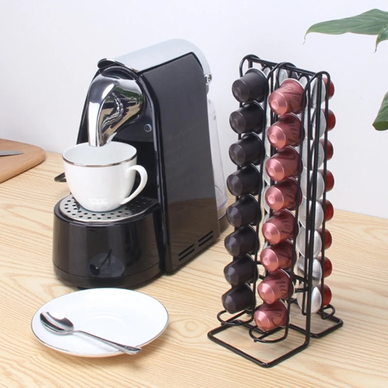 

Вертикальный держатель для кофейных капсул H55A, подставка для кофейных капсул, Офисная кухня, Настольная стойка для кофейных капсул со стаби...