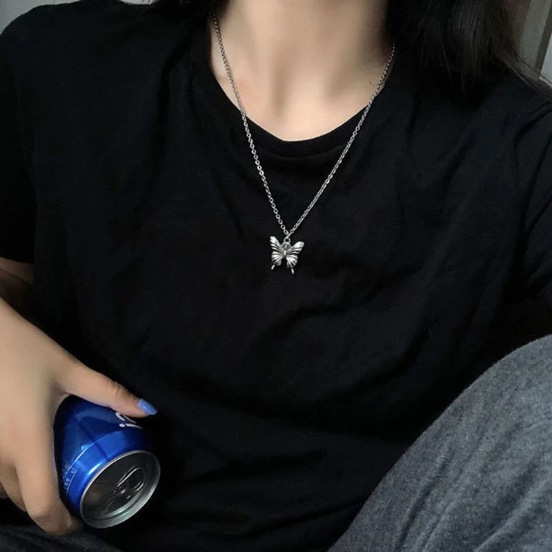 

Punk Butterfly Fashion Necklace Bracelet Choker chain for Women Statement Chain Jewelry Party Wedding Gift Girls Dropshippin