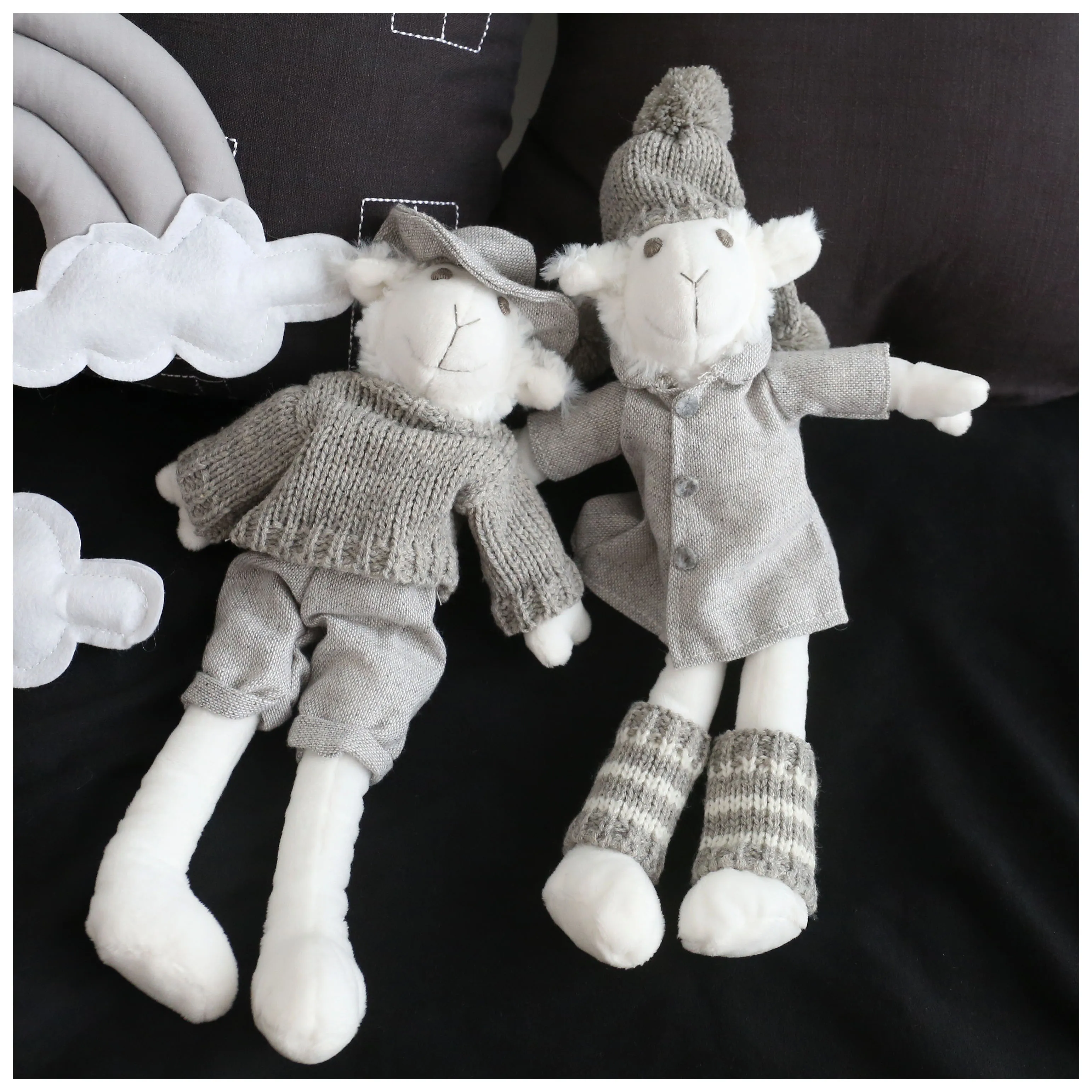 32 см плюшевая овечка ягненок парные вязаные игрушки ручной работы куклы Малыш